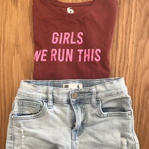 Cotton on girls shorts size 6 and Cotton on girls shirt size 6